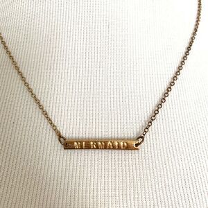 Los Angeles Boutique Gold Tone Bar Necklace Boho Minimal MERMAID Beach Chain